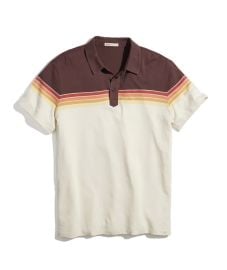 Nicasio Short Sleeve Striped Polo in Sunset Stripe Marine Layer at Marine Layer